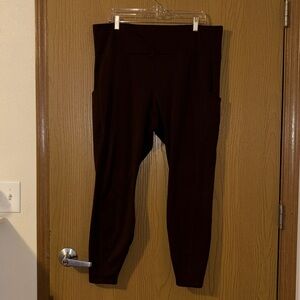 Fabletics Fleece Chocolate Brown Leggings